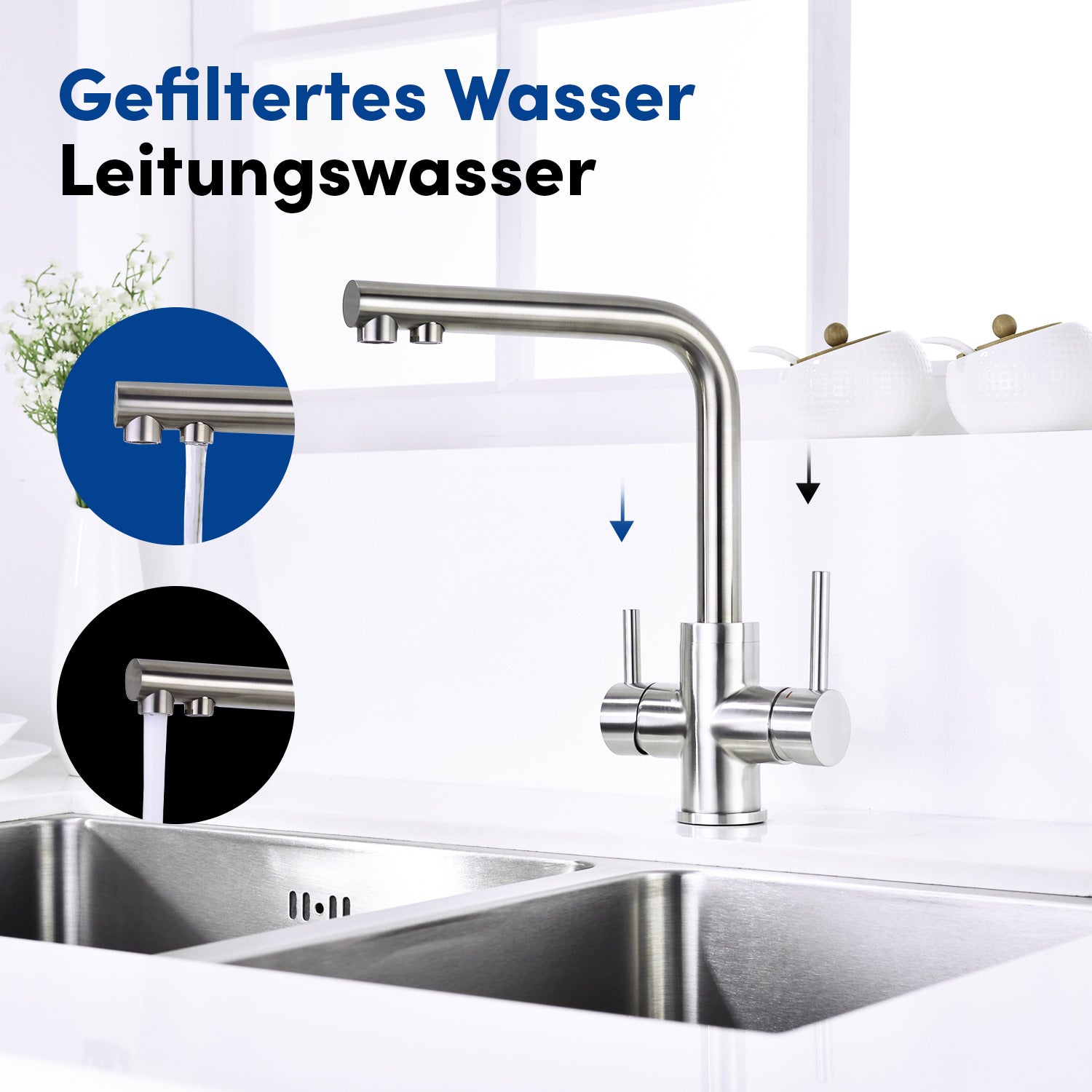 3-Wege-Wasserhahn