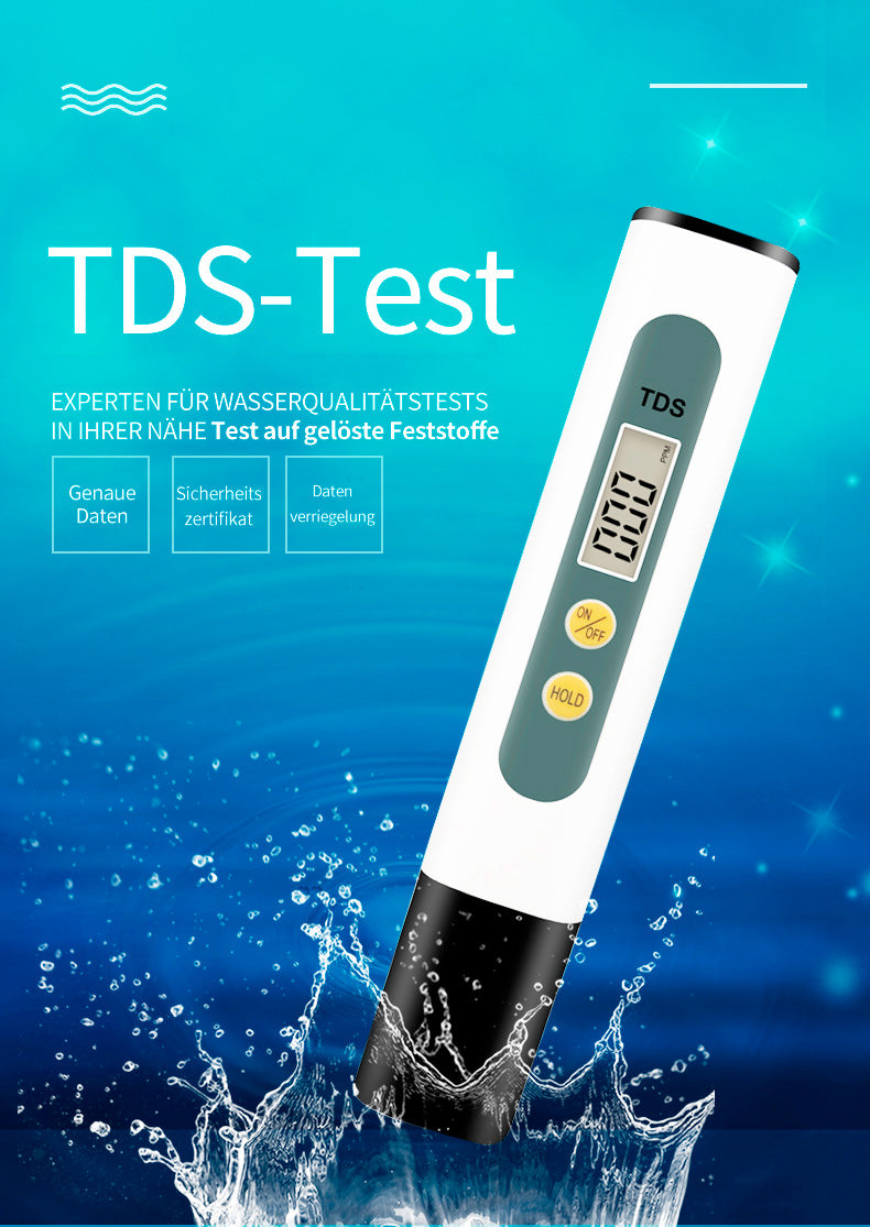 TDS Messgerät 1000 µS Leitwertmessgerät Mikro Siemens + Batterien